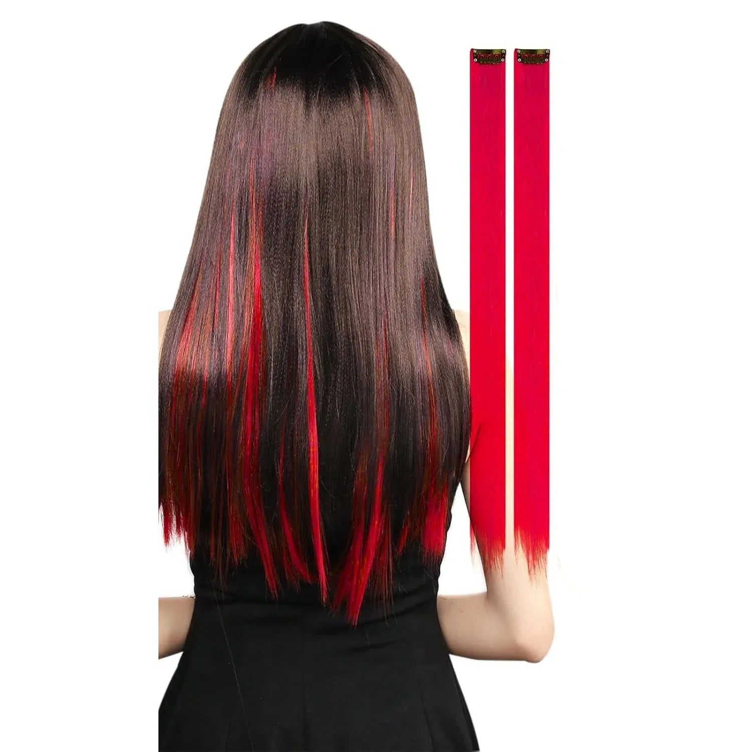 KAIYAYA 2-Piece Clip-In Colored Hair Extensions for Kids and Women - Gomix Brands Outlet